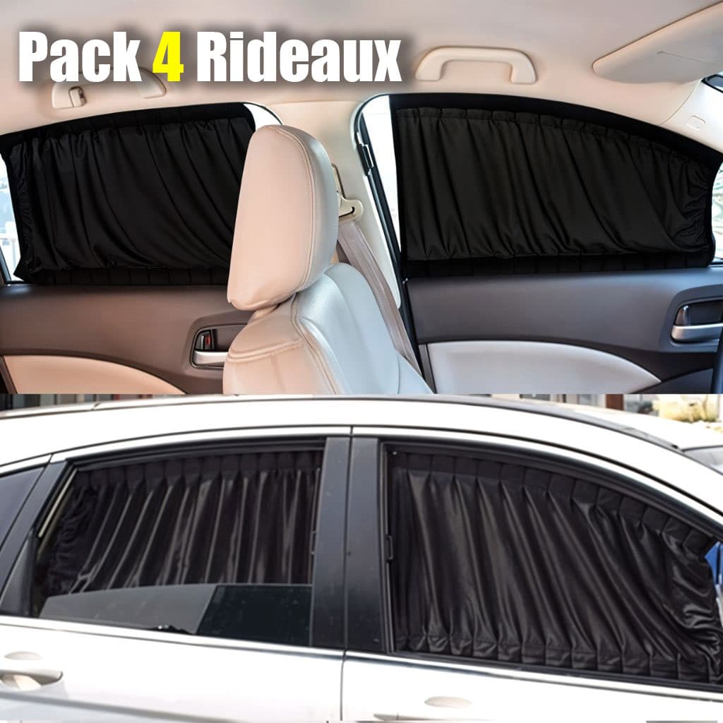 PACK 4 Pcs Rideau glissé de fenêtre Protection UV pour Voiture – ستار نوافذ جانبية في السيارة 4 قطع — صورة 1