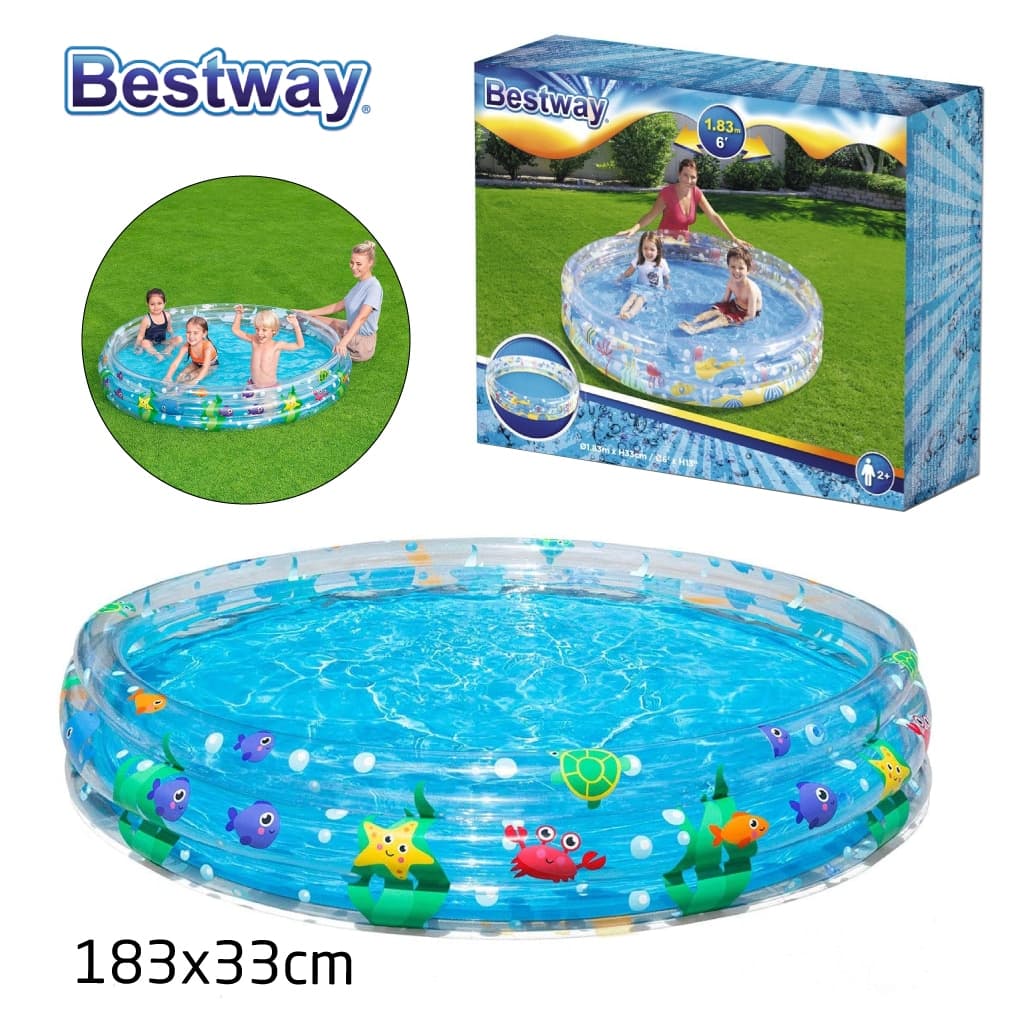 Piscine Gonflable Ronde Transparente Pour Enfants 183 x 33cm Bestway #51005 — صورة 1