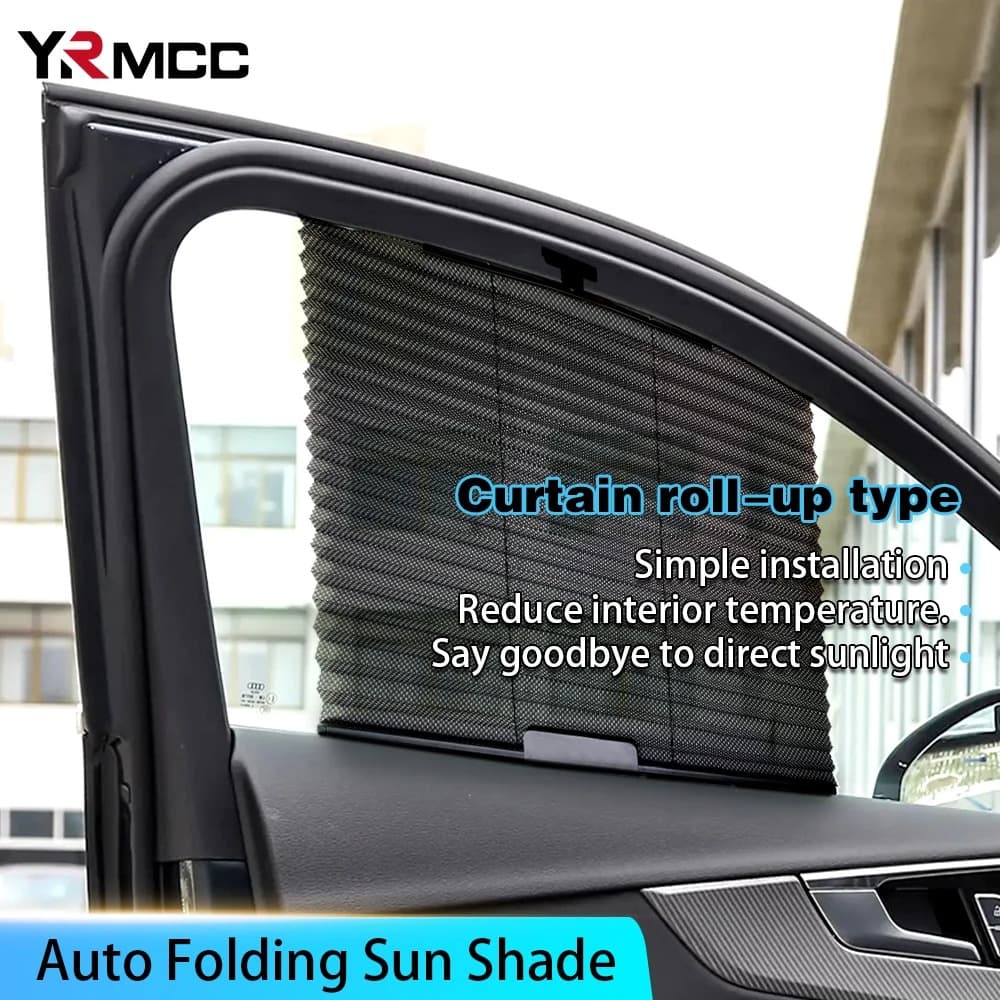 Rideau pare-soleil rétractable pour vitres de voiture 4Pcs – واقي الشمس في السيارة - Accessoires Auto/Moto - صورة 4