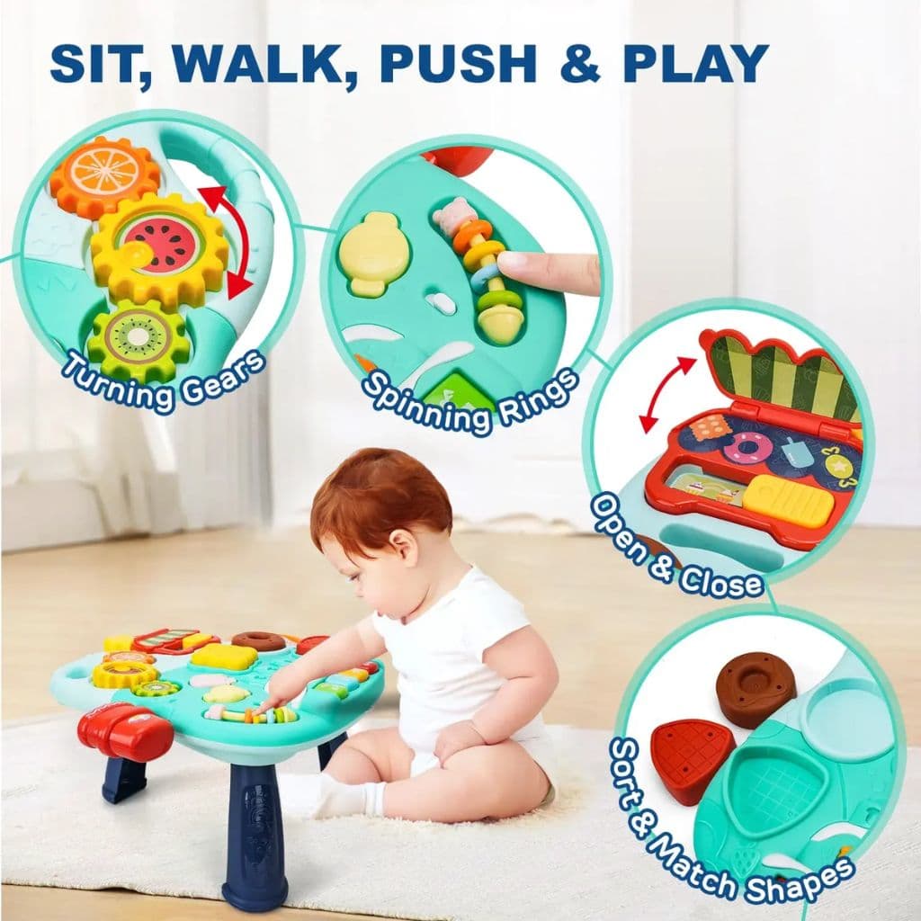 Trotteur Bébé Multifonction 4 en 1 avec Panneau de Jeu – مشاية أطفال متعددة الوظائف — صورة 2
