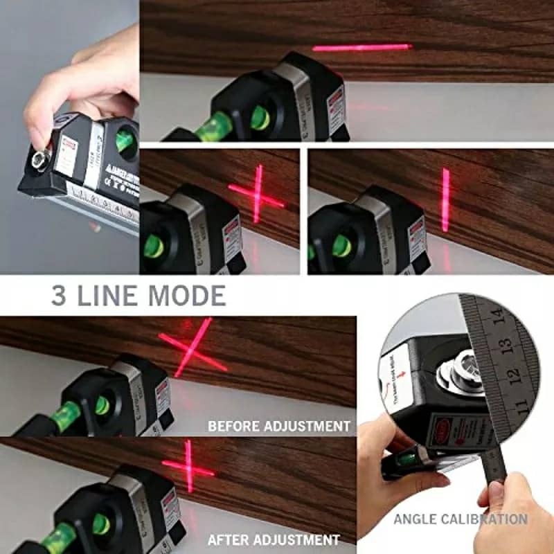 Niveau Laser 4en1 Fixit Level pro 3 Outil de musure Polyvalent Ruban De 8 Pieds — صورة 3