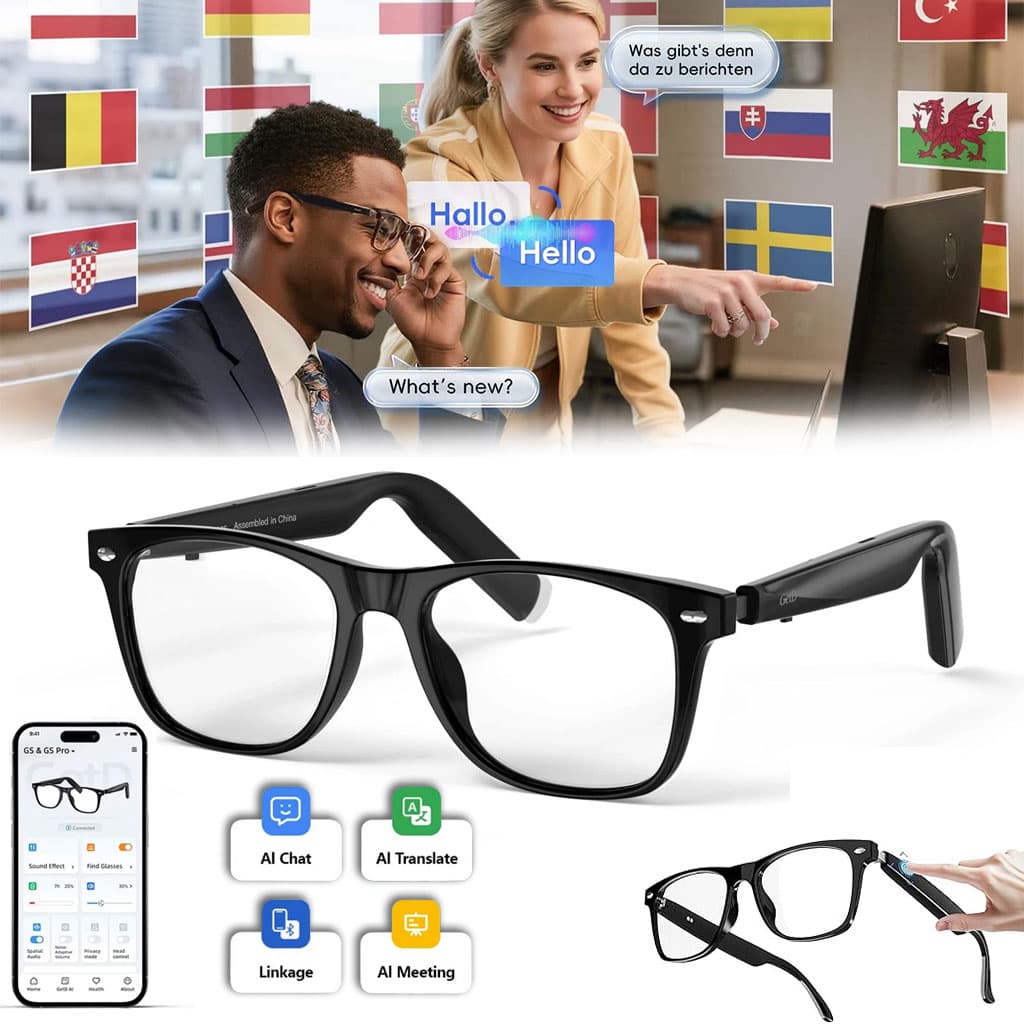 Lunettes Connectées GS03 de Traduction IA et Audio Open-Ear Bluetooth 5.4 - نظارات المترجم الذكية بالذكاء الاصطناعي - Électronique - صورة 1