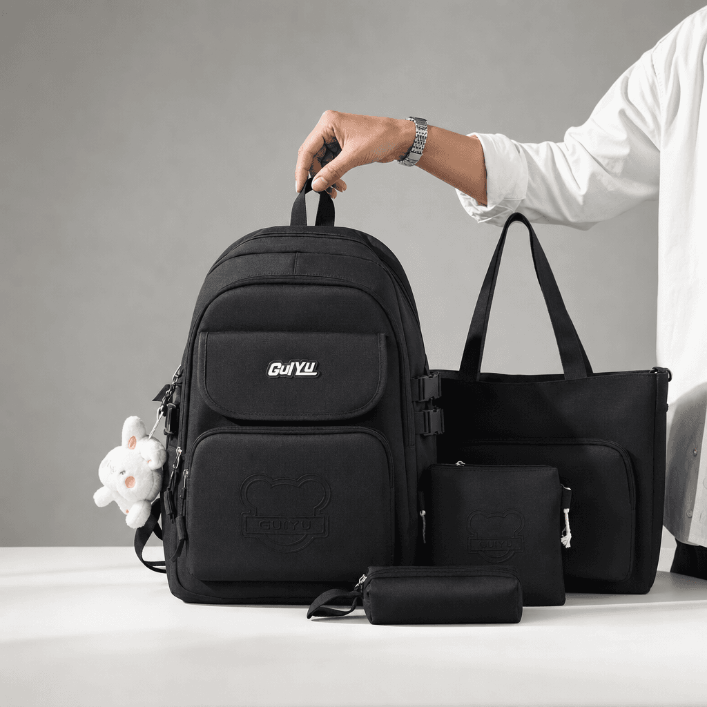Cartable Scolaire 4 en 1 GUIYU – Sac à Dos + Sac Cabas + Pochette + Trousse - Back to School - صورة 11