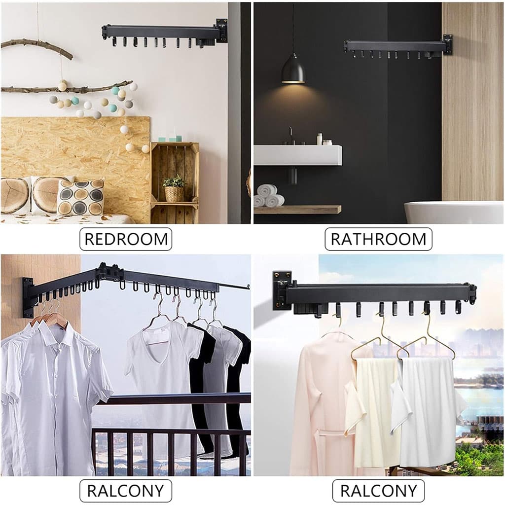 Séchoir à Linge Rétractable pour Gagner de L’espace – علاقة ملابس لتوفير المساحة — صورة 3