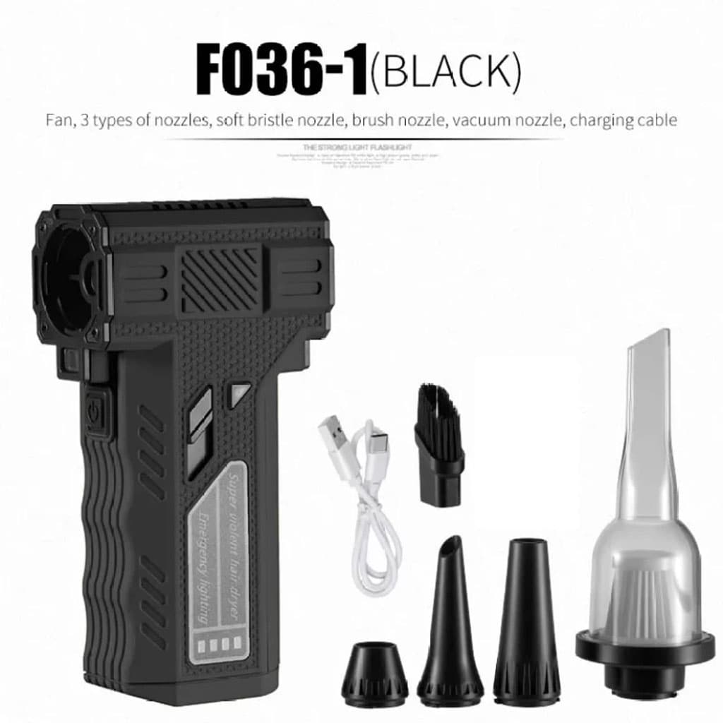Souffleur Turbo et Aspirateur Portable F036-1 avec Accessoires - منفاخ ومكنسة الهواء التوربينية المحمولة (2 في 1) - Accessoires Auto/Moto - صورة 2