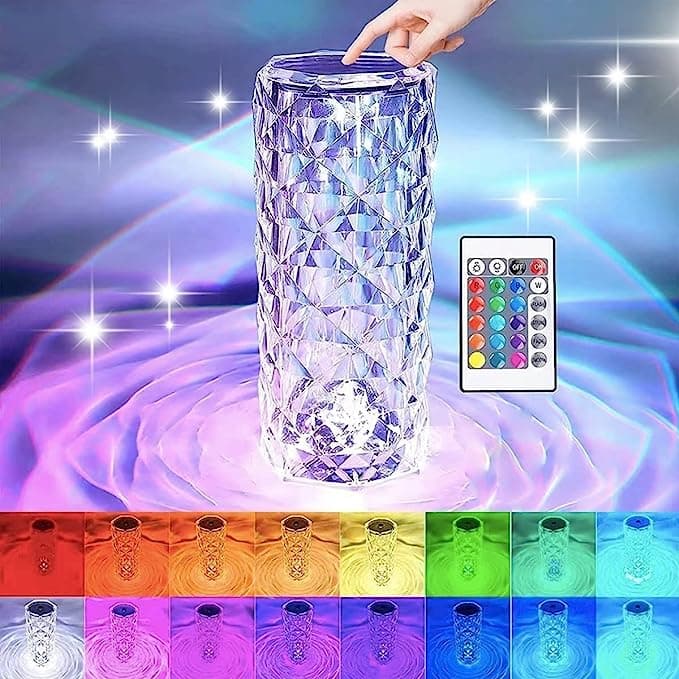 Lampe led en cristal Diamant style RGB 16 Couleurs — صورة 4