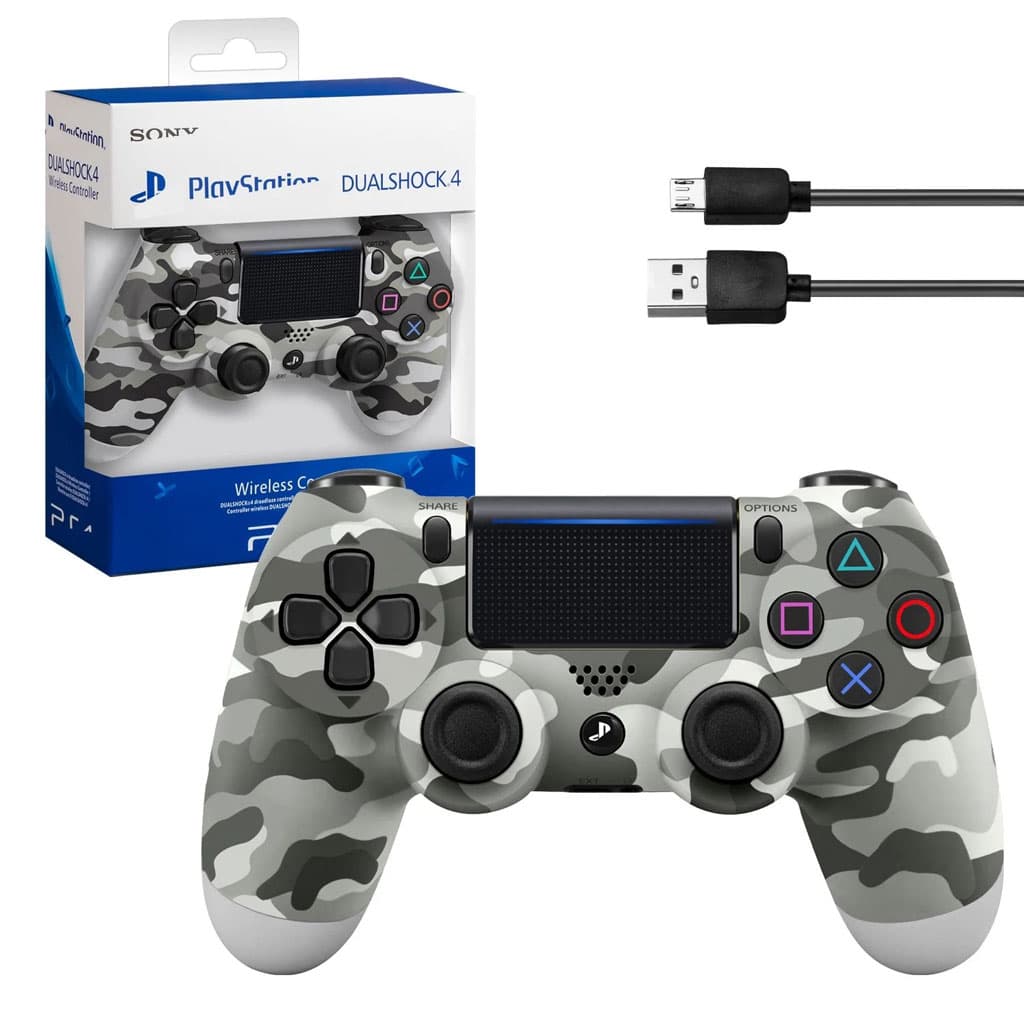 SONY DualShock Manette PS4 Sans Fil, Batterie Rechargeable (High Copy) – Gris Camouflage — صورة 1