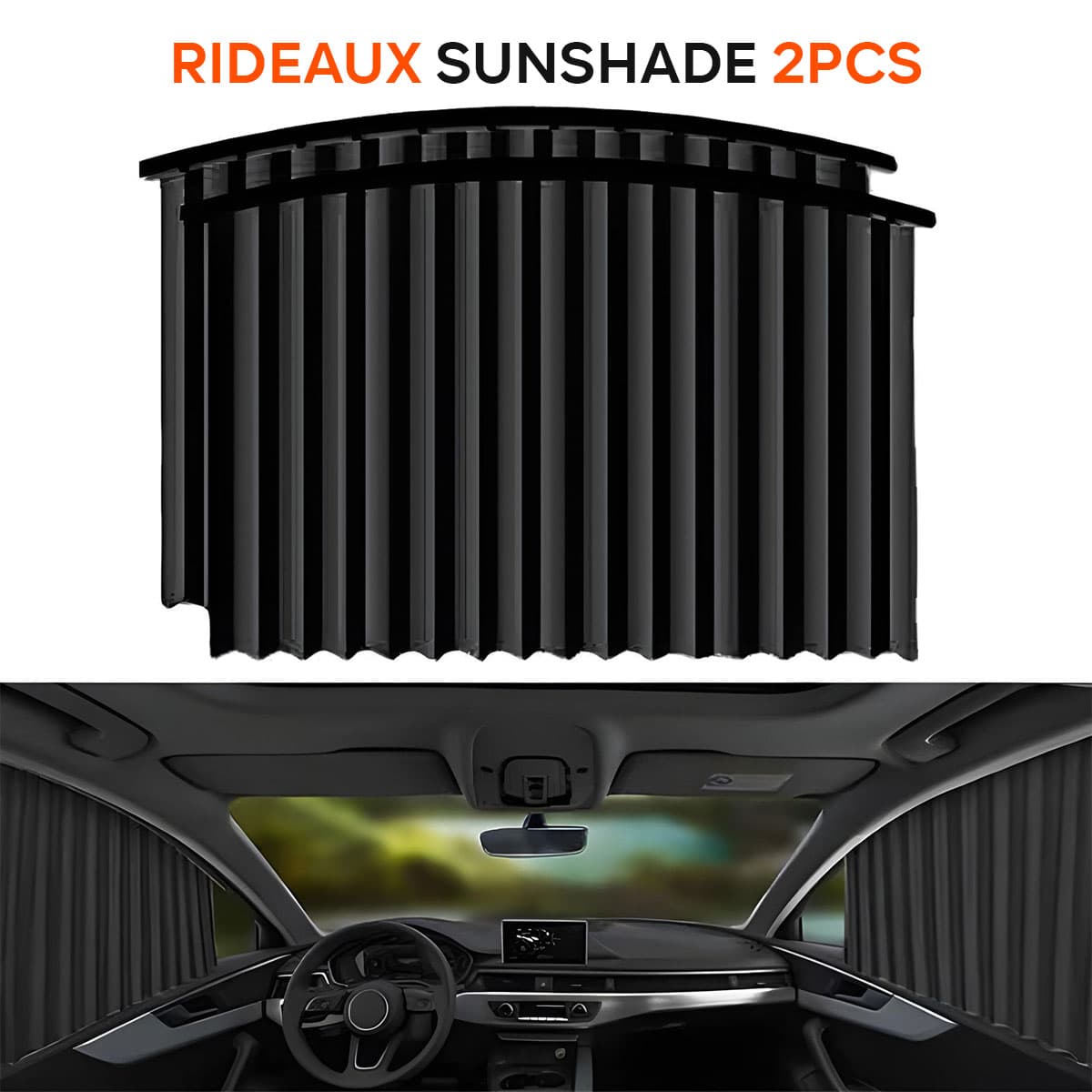 ستائر السيارة المغناطيسية | Rideaux Pare-Soleil 2PCS | واقية من الشمس — صورة 1