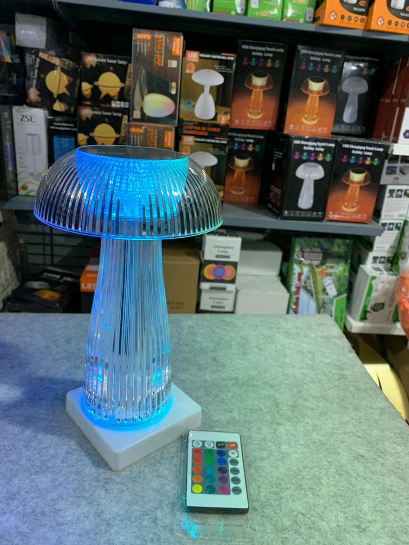 Veilleuses transparentes avec télécommande tactile en forme de champignon — صورة 7