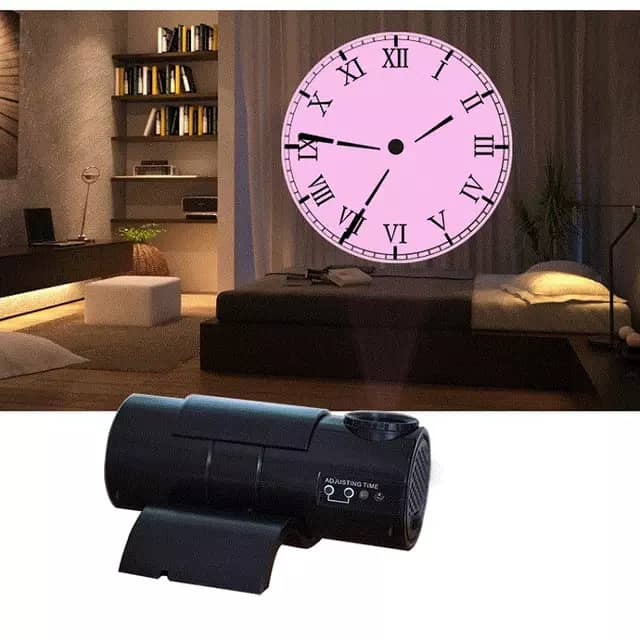 Projecteur horloge mural HD Rotation à 180 degrés 2 mode et 4 couleur — صورة 1