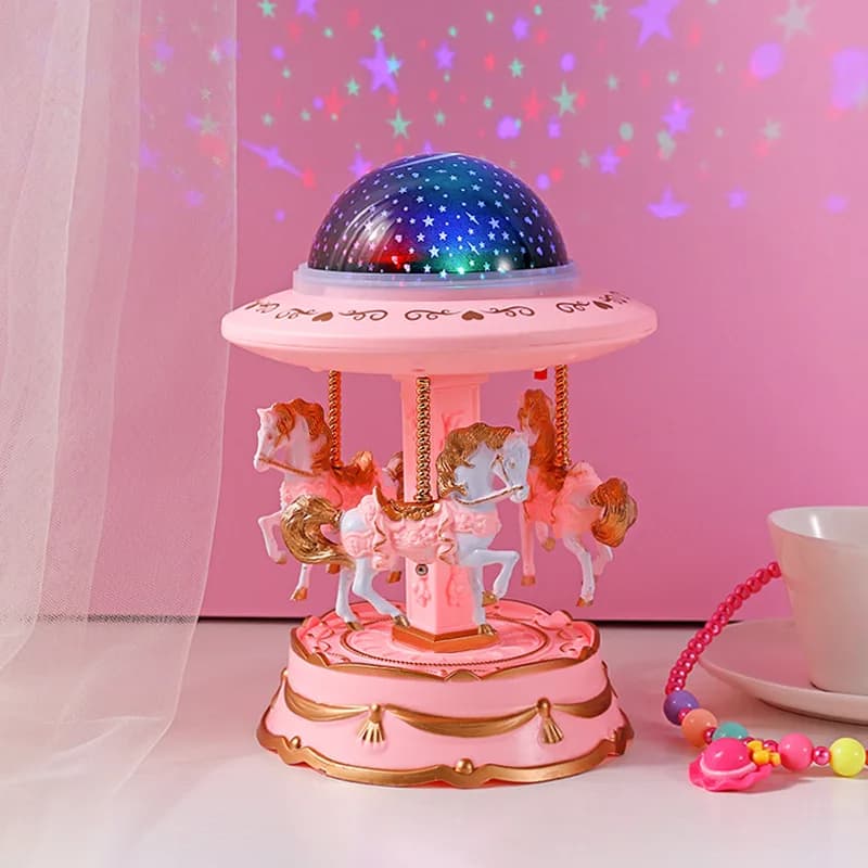 Carrousel Music Box avec projecteur ciel étoilé — صورة 4