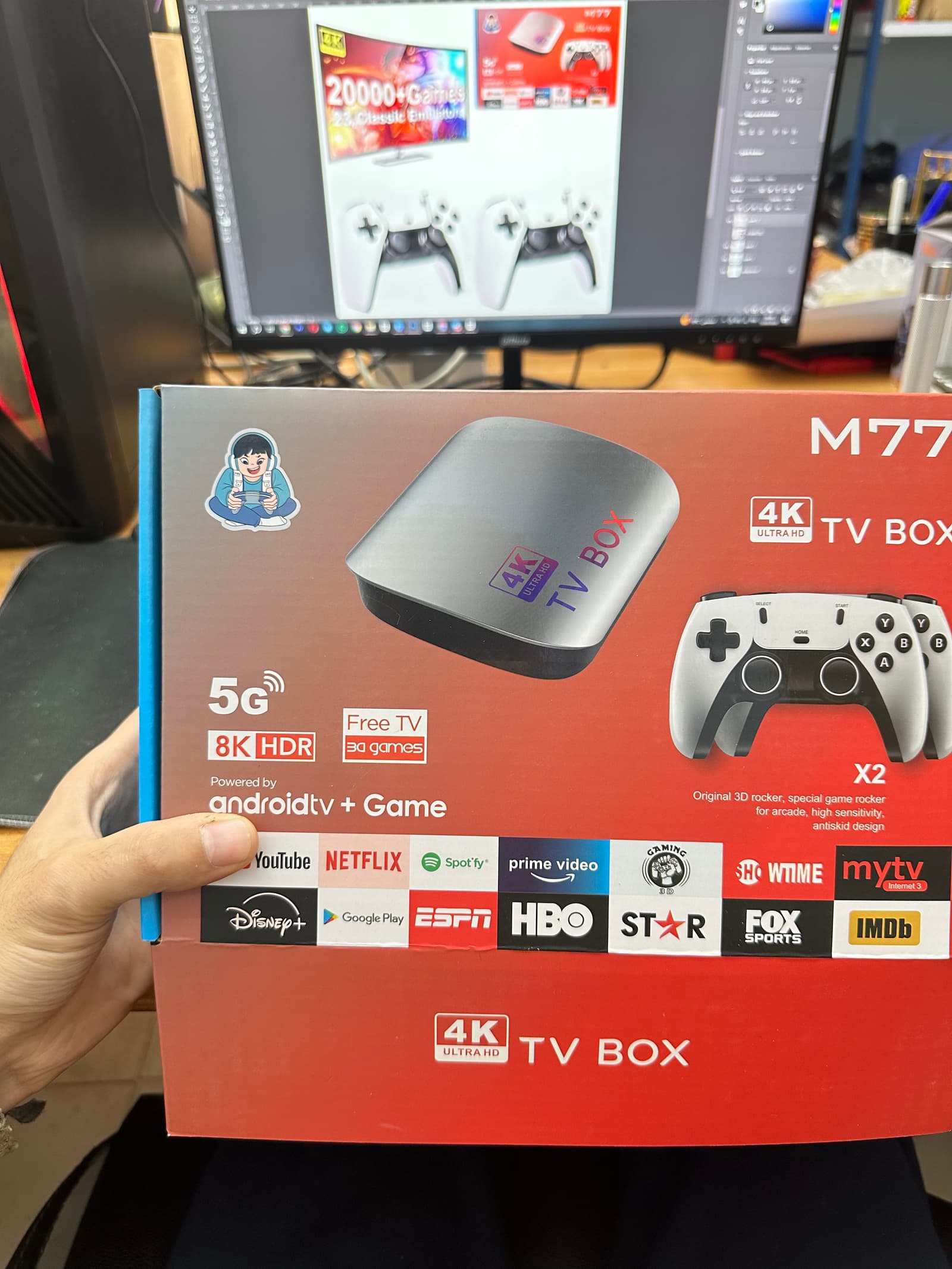 TV Box & Game Console M77 Ultra HD avec Deux Manettes et Télécommande - جهاز الترفيه والألعاب المتكامل - Jouet & Gaming - صورة 8