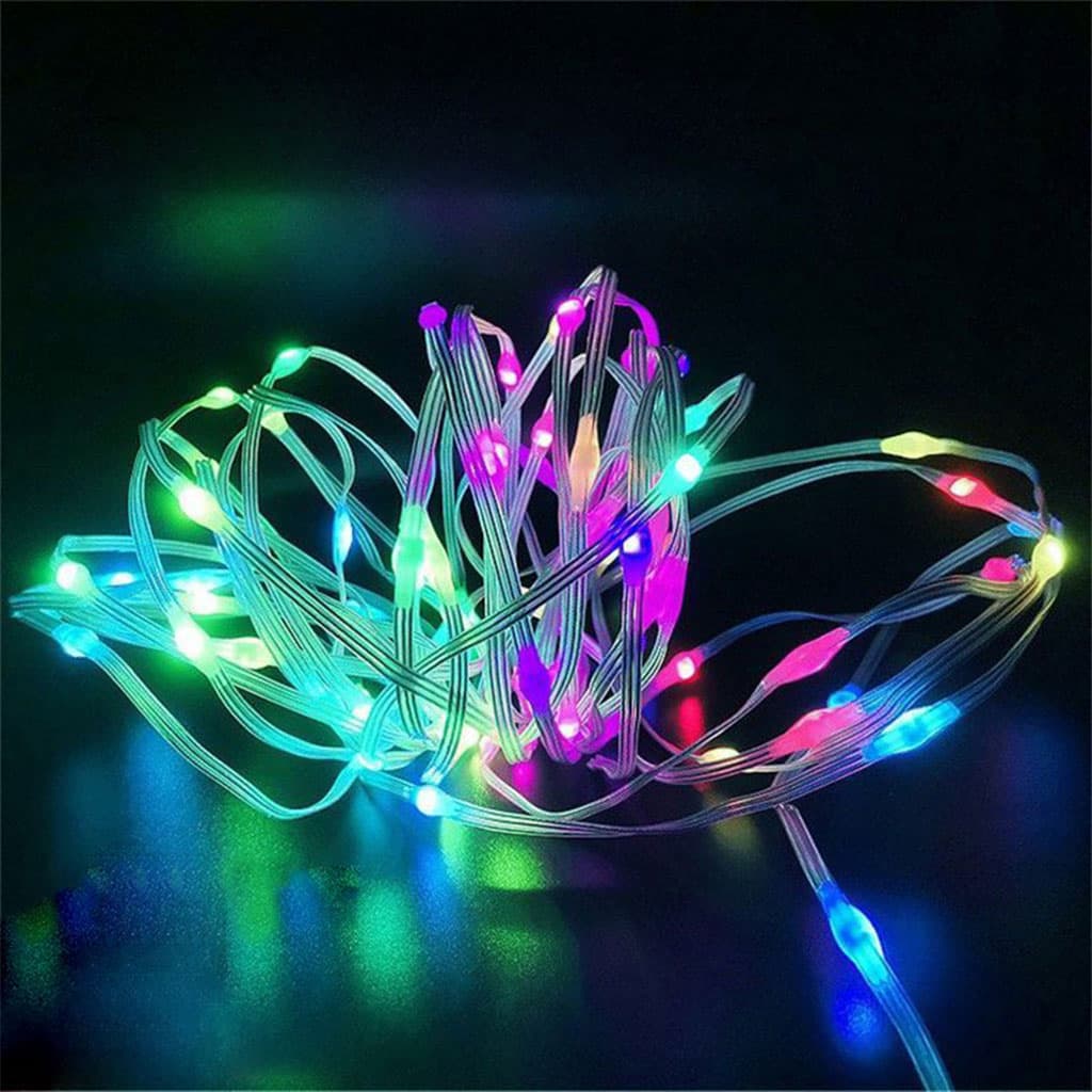 Guirlande lumineuse d'extérieur 100 LED multicolore 10 m RGB synchronisation de musique — صورة 4