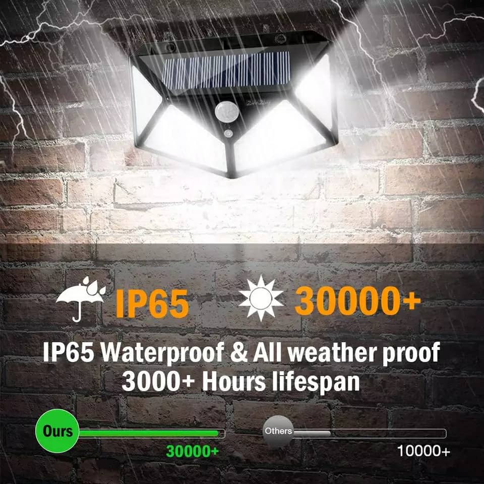 Lampe solaire d'extérieur à 158 LED avec détecteur de mouvement imperméable 3 modes d'éclairage idéal pour un jardin — صورة 4