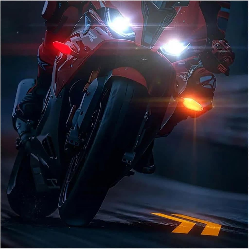 Clignotants LED pour moto avec Projection couleur et 27 modes de Signal – إشارة دراجات نارية ملونة — صورة 2