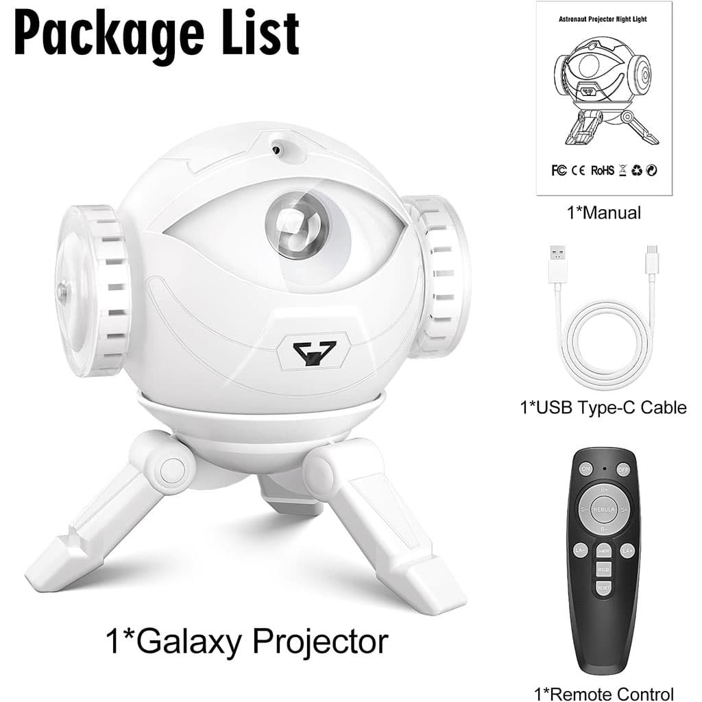 Projecteur Galaxie Astronaute éclairage étoilé réglable à 360° avec télécommande – جهاز عرض نجوم ومكبر صوت — صورة 2