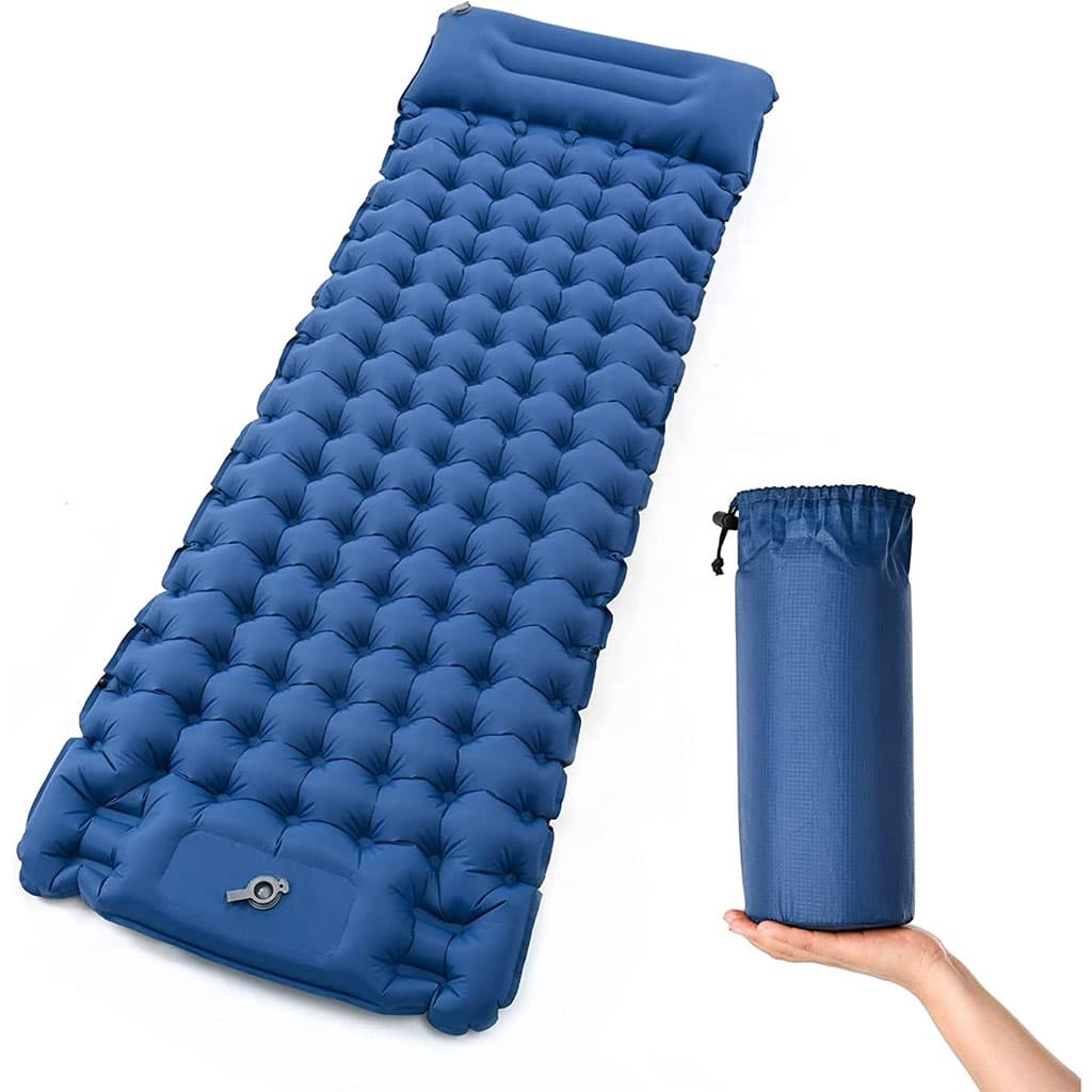 Matelas de Camping Gonflable Portable - فراش التخييم الهوائي القابل للنفخ بالقدم مع وسادة مدمجة - Camping et Randonnée - صورة 13