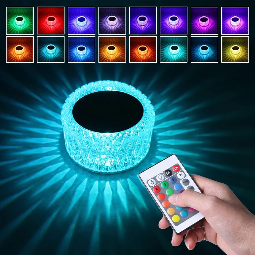Lampe de Table en Cristal à Gradation tactile, Veilleuse Rechargeable par USB — صورة 7