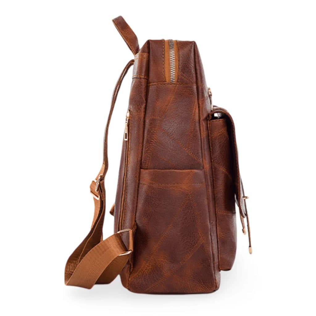 Sac à dos rétro en cuir synthétique pour femme - حقيبة ظهر نسائية من الجلد - Sac à dos et Mode - صورة 2