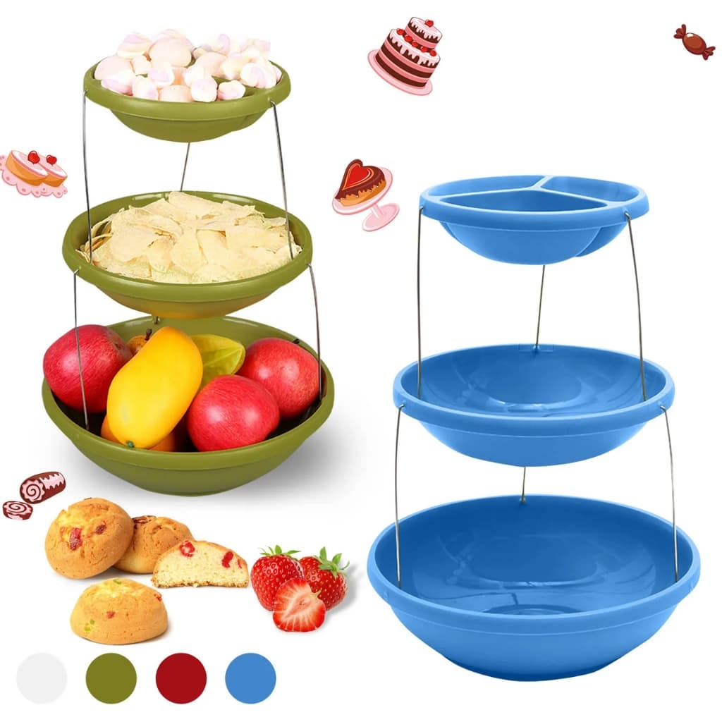 Bol torsadé pliable à 3 niveaux pour les trempettes et les bonbons — صورة 1