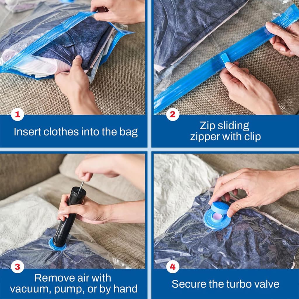 Pack de 5 Sacs Sous-Vide refermables et réutilisables + Pompe Inclus – طقم أكياس ضغط الهواء — صورة 3