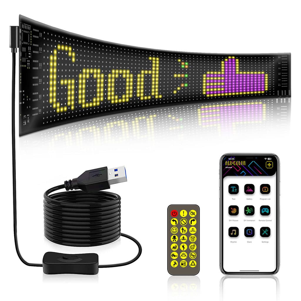Bande LED Matrix Panel pour voiture écran souple programmable (92 x 374 mm) — صورة 3