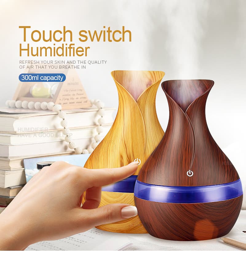 humidificateur vase 300ml Aromathérapie Diffuseur Avec 7 Couleur LED Lumière V2 — صورة 1
