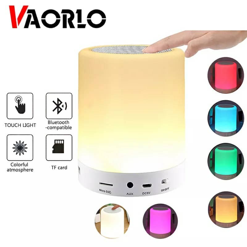 Haut-parleur Bluetooth + veilleuse tactile LED colorée /AUX / TF CART/USB — صورة 3