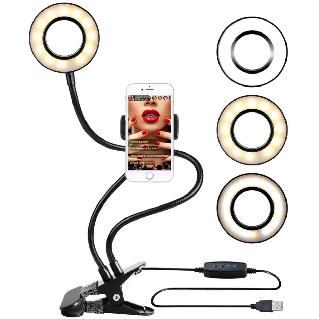 Studio Professional Live Stream Selfie Light Set – عدة التصوير الإحترافيةمع حلقة ضوئية — صورة 1
