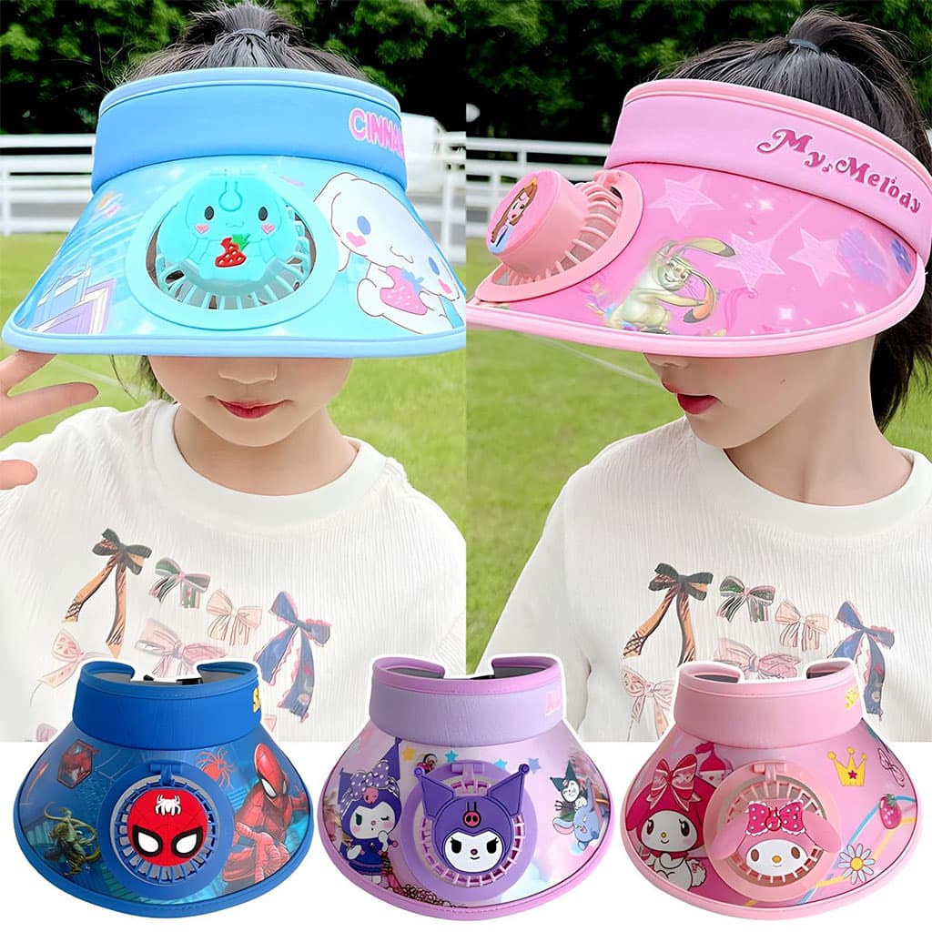 Chapeau d’été pour Enfants avec Ventilateur – قبعة واقية من الشمس مع مروحة — صورة 1