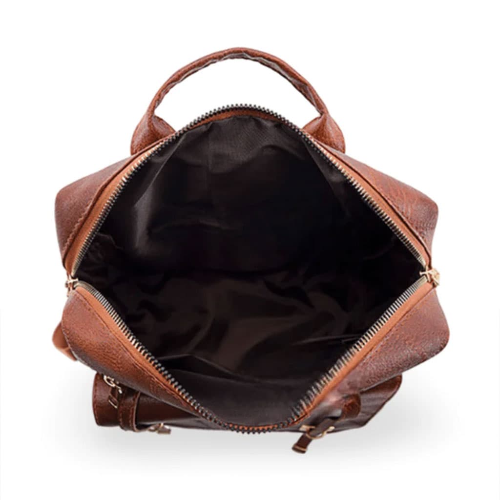 Sac à dos rétro en cuir synthétique pour femme - حقيبة ظهر نسائية من الجلد - Sac à dos et Mode - صورة 5