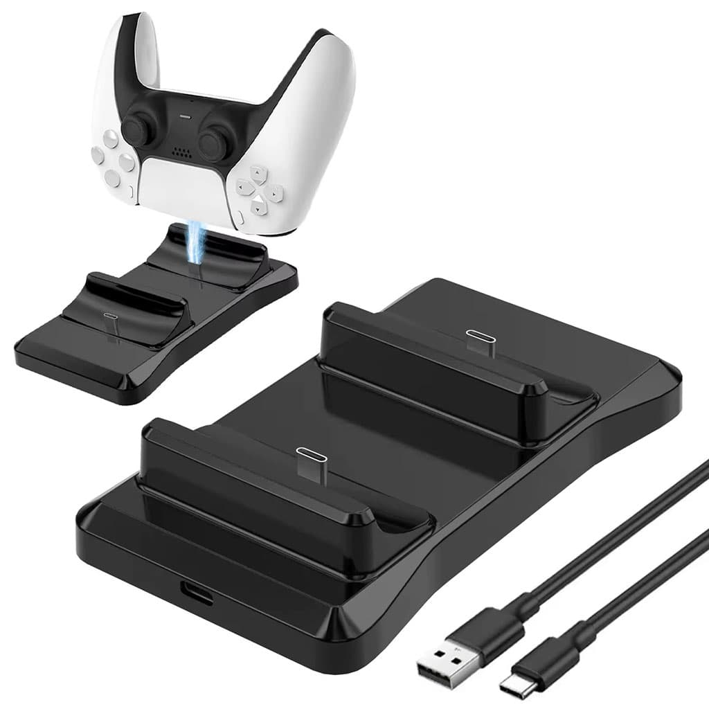 Station de charge sans fil Type C Double Chargeur pour Manette PS5 – شاحن يد التحكم — صورة 1