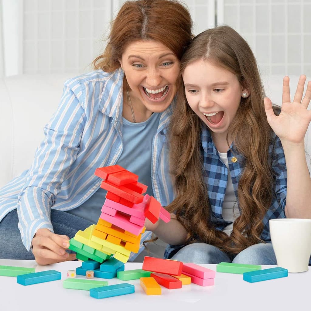 لعبة هدم الأبراج | Blocs Construction Colorés | 30 قطعة لإسقاط — صورة 6