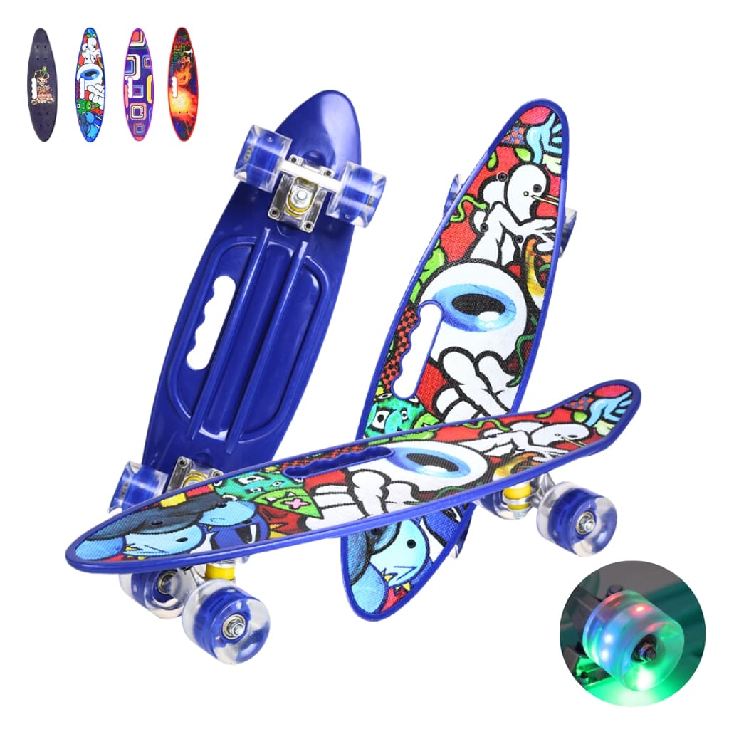 Skateboard pour enfants Surface antidérapante durable Roues lumineuses — صورة 1