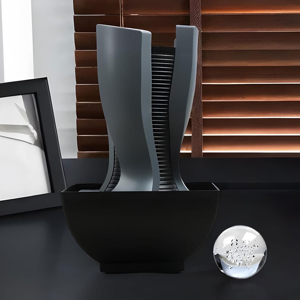 Fontaine à eau en forme de tour cascade avec boule de cristal et éclairage LED V6 — صورة 5