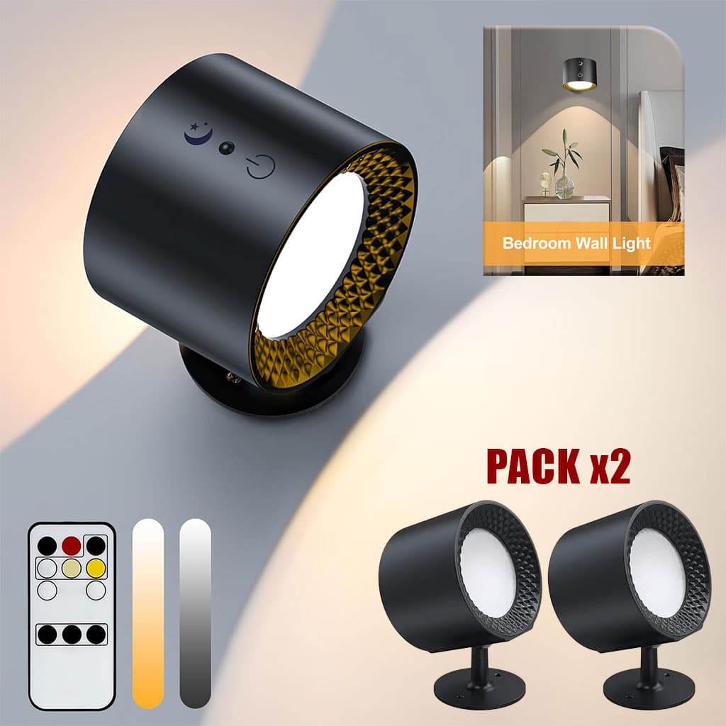 PACK X2 Applique murale Double Tète avec 3 températures de couleur et 3 niveaux — صورة 1