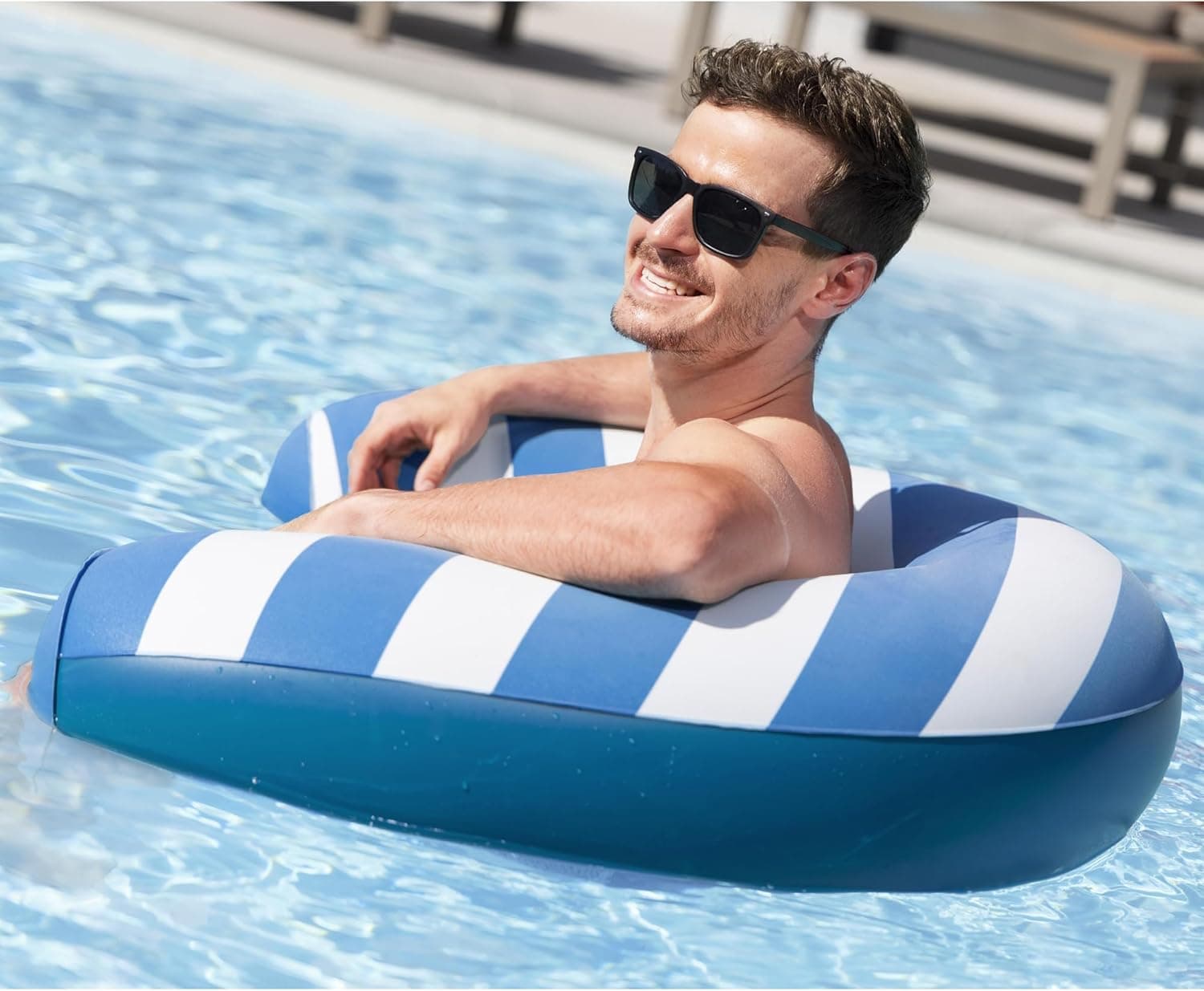 Siège de Piscine Gonflable Bestway Confort Luxueux avec Surface Velours - مقعد المسبح الفاخر بسطح مخملي وشبكة تبريد - Camping et Randonnée - صورة 8