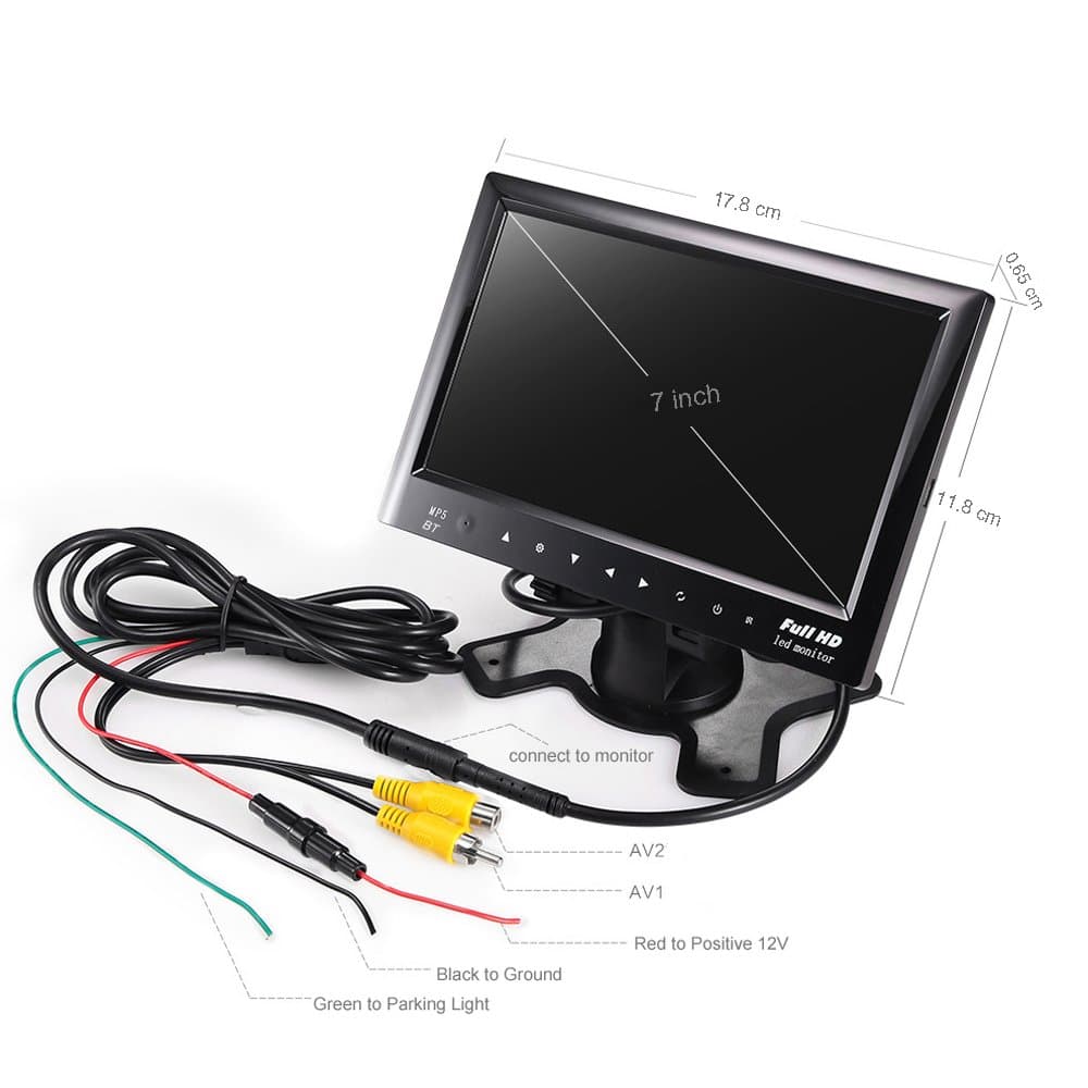 DVD 7 Inch TFT LCD Car Dashboard Touchscreen Monitor — صورة 7