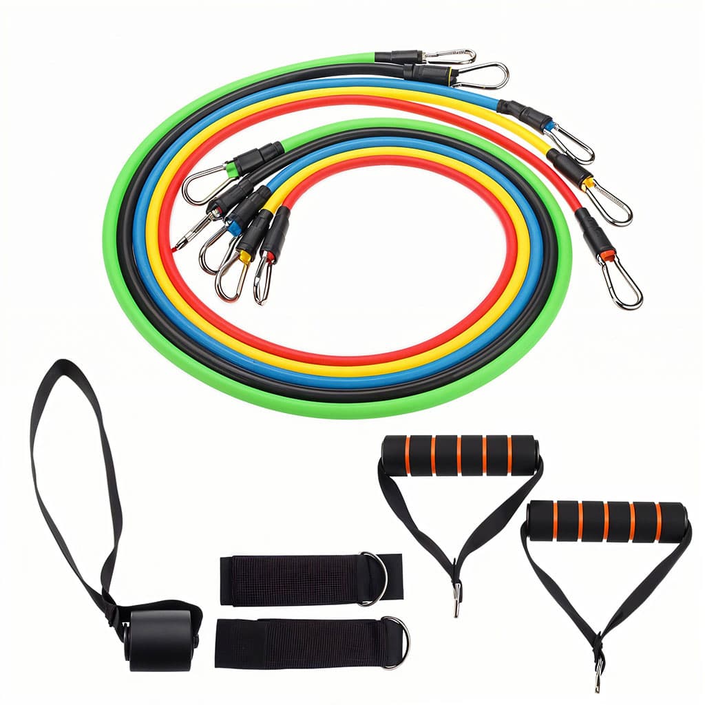 Cordes élastiques de musculation Ensemble de bandes pour sport 11Pcs (5Kg-45Kg) – طقم التدريب المنزلي — صورة 3