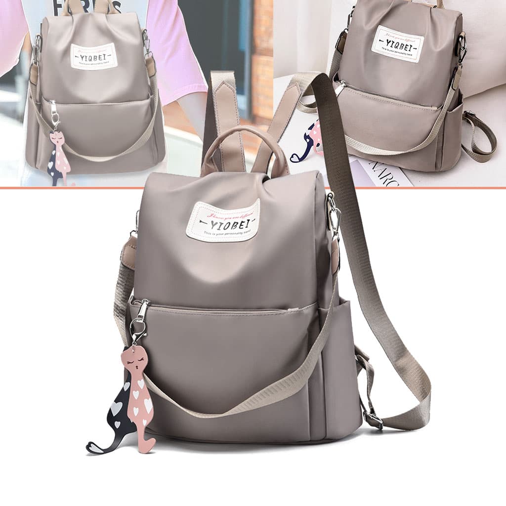 Sac à dos oxford Antivol étanche Pour Femme – Biege — صورة 1