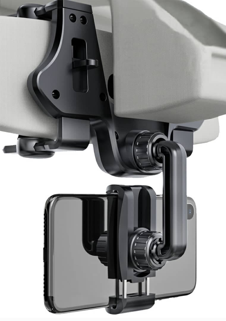 Support smartphone réglable pour rétroviseur de voiture 360 degrés — صورة 3