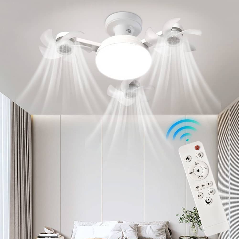 Ventilateur de Plafond LED Style Drone avec Télécommande - مصباح ومروحة السقف الذكية بتصميم درون