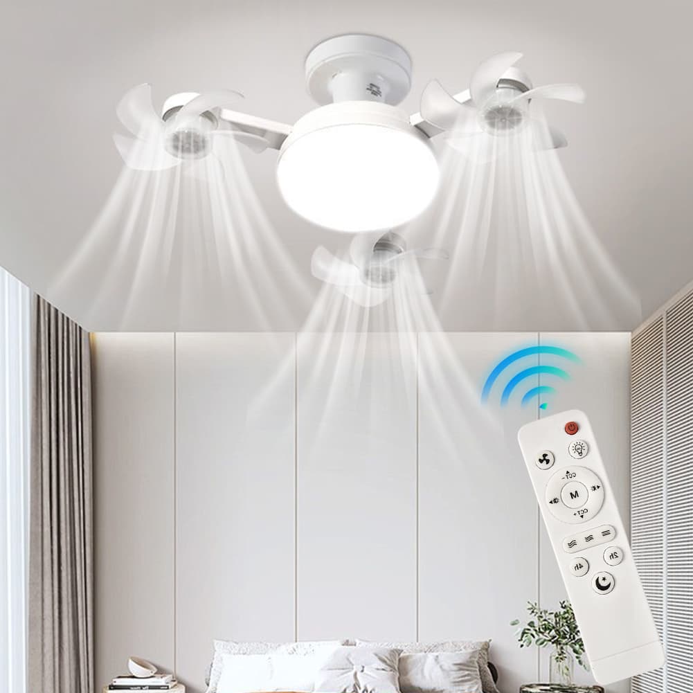 Ventilateur de Plafond LED Style Drone avec Télécommande - مصباح ومروحة السقف الذكية بتصميم درون - Maison - صورة 1