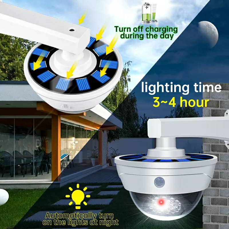 Lampe de Surveillance extérieure solaire Anti-vol, capteur de mouvement PIR à Induction humaine — صورة 10