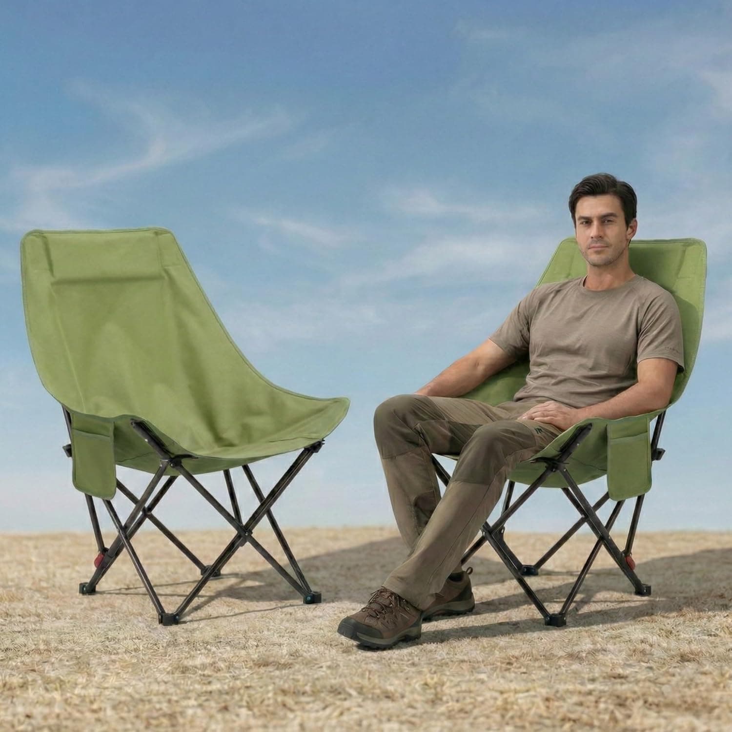 Chaise de Camping Pliante avec Dossier Réglable - كرسي تخييم بظهر عالي مريح قابل لتمديد - Vacance & Loisir - صورة 12
