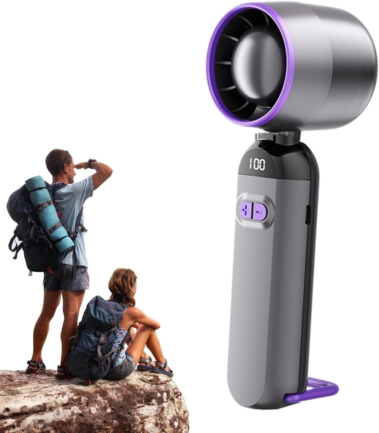 Mini Ventilateur Turbo Sans Pales - 100 Vitesses Réglables et Rechargeable USB - مروحة التوربو الذكية بدون شفرات مع 100 سرعة قابلة للتعديل - Produits de saison - صورة 3