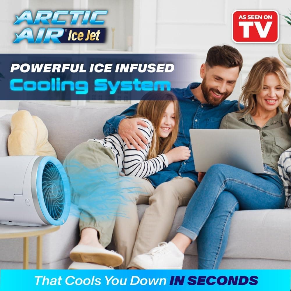 Mini Climatiseur Portable à Glace Technologie Jet Fan, 3 Vitesses et Éclairage LED - مبرد الهواء والثلج المدمج بـ 3 سرعات وإضاءة ملونة - Produits de saison - صورة 9