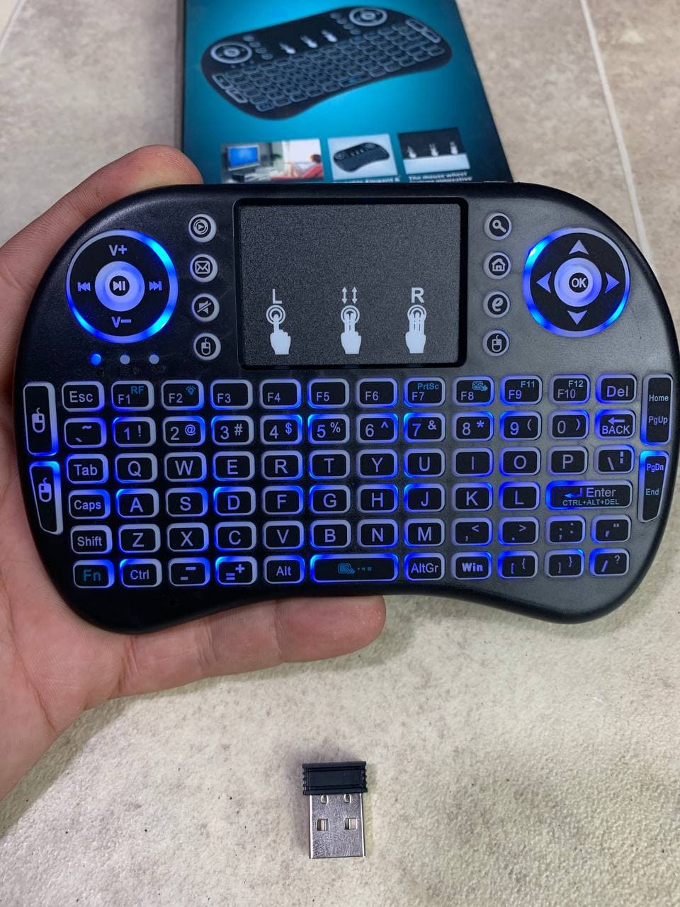 Clavier et Pad sans fil Tricolor rétroéclairé USB multimédia contrôle — صورة 8