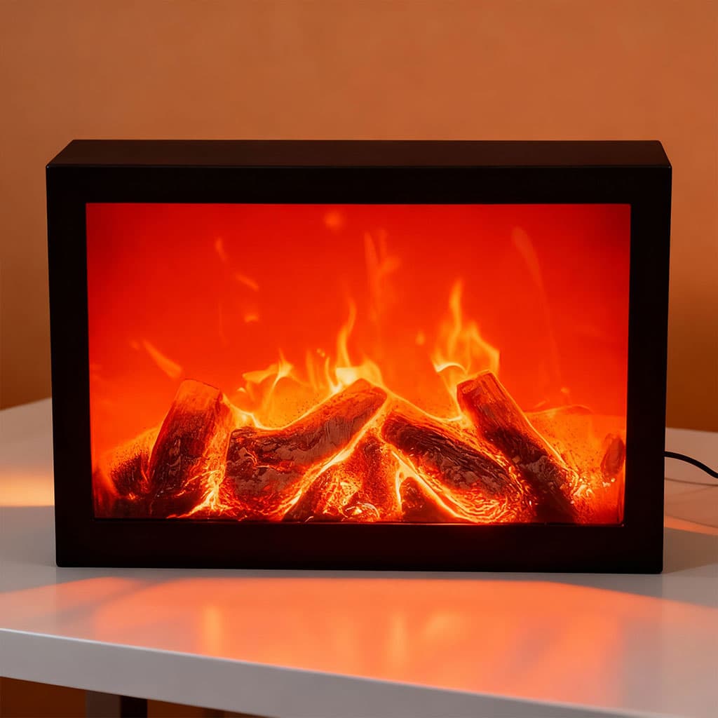 Cheminée LED décorative effet flammes forme rectangulaire V2 — صورة 2