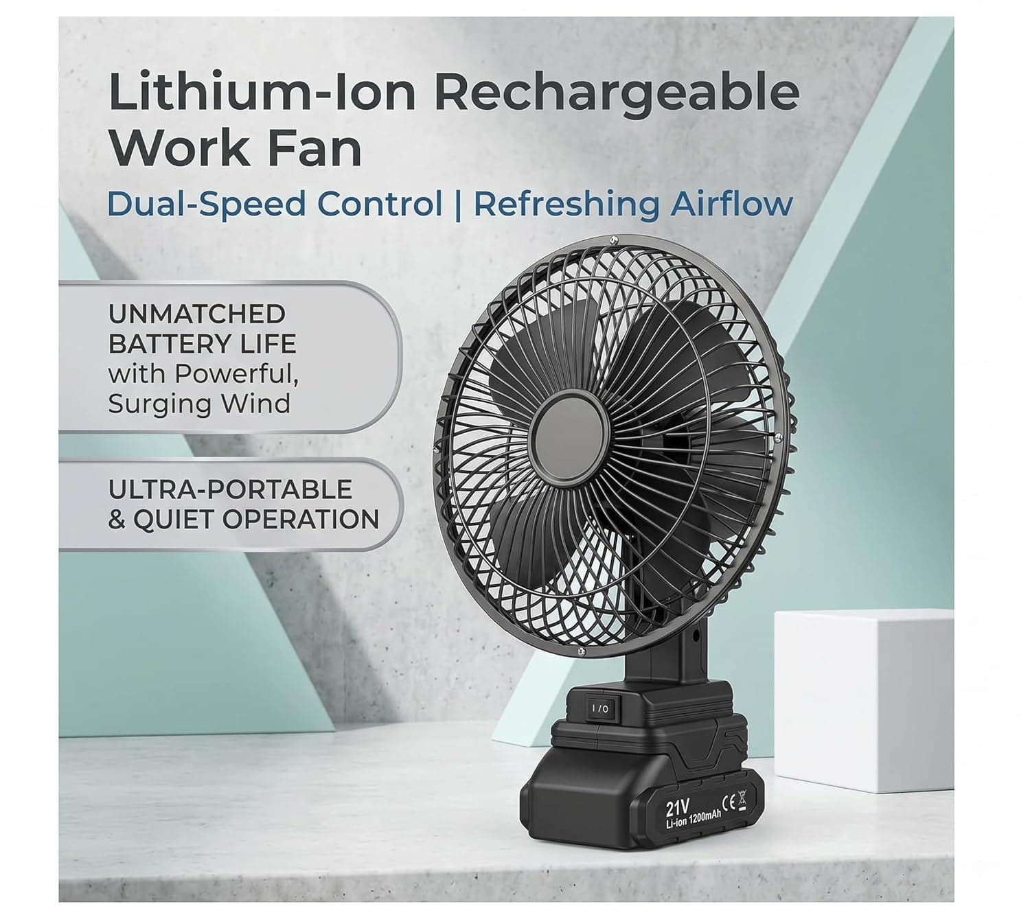 Ventilateur de Table Rechargeable avec Batterie Lithium 24V - مروحة مع بطارية كبيرة قابلة للشحن - Camping et Randonnée - صورة 11